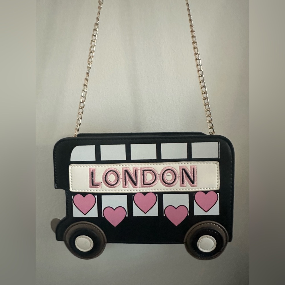 Pink & Black London Bus Shoulder Bag - Picture 3 of 9